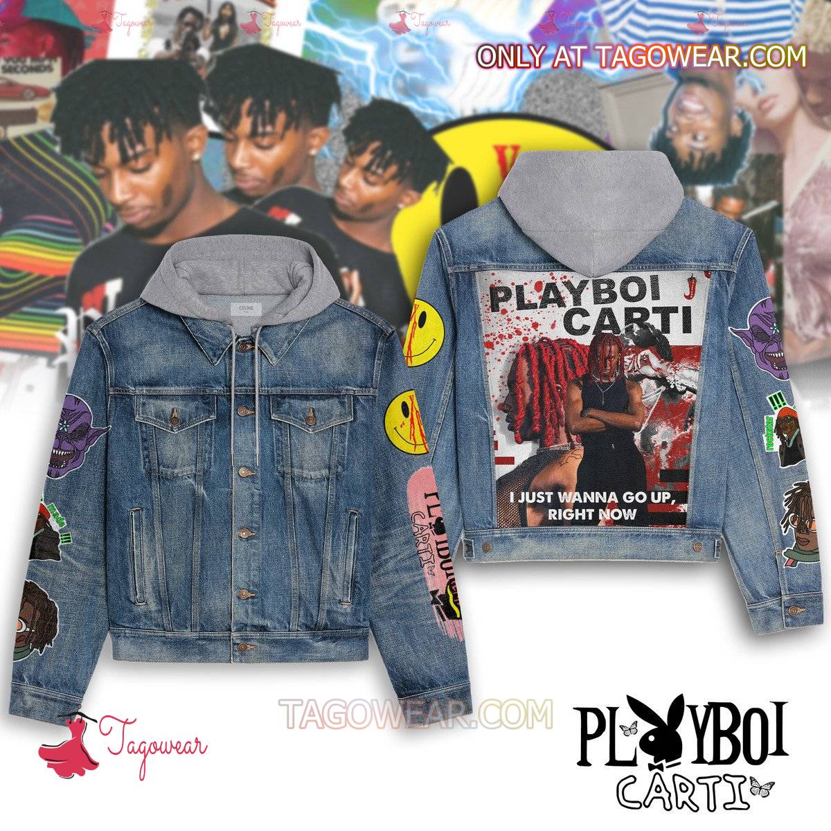 Playboi Carti I Just Wanna Go Up Right Now Jean Hoodie Jacket