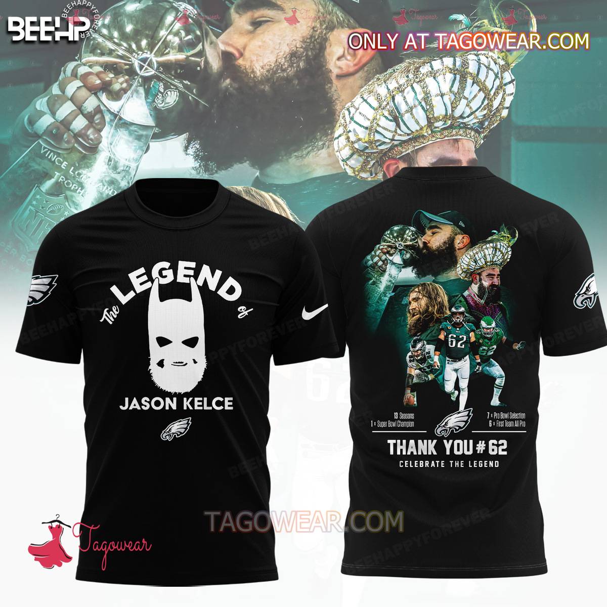 The Legend Of Jason Kelce Thank You #62 Celebrate The Legend T-shirt, Hoodie