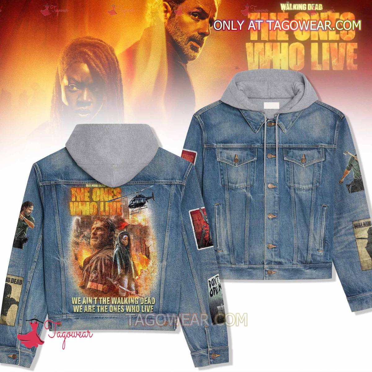 The Walking Dead The Ones Who Live Jean Hoodie Jacket