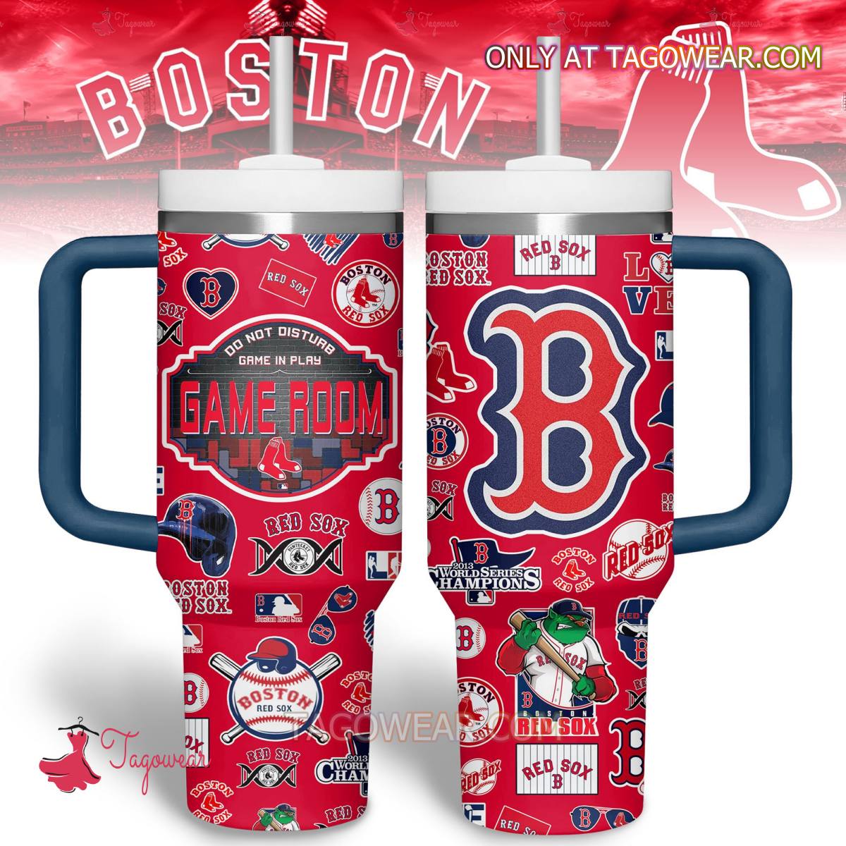 Boston Red Sox Game Room 40oz Tumbler With Handle