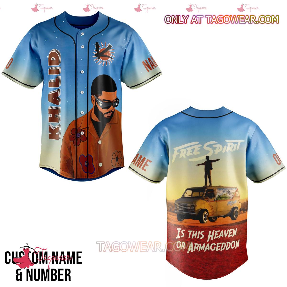 Khalid Free Spirit Is This Heaven Or Armageddon Personalized Baseball Jersey