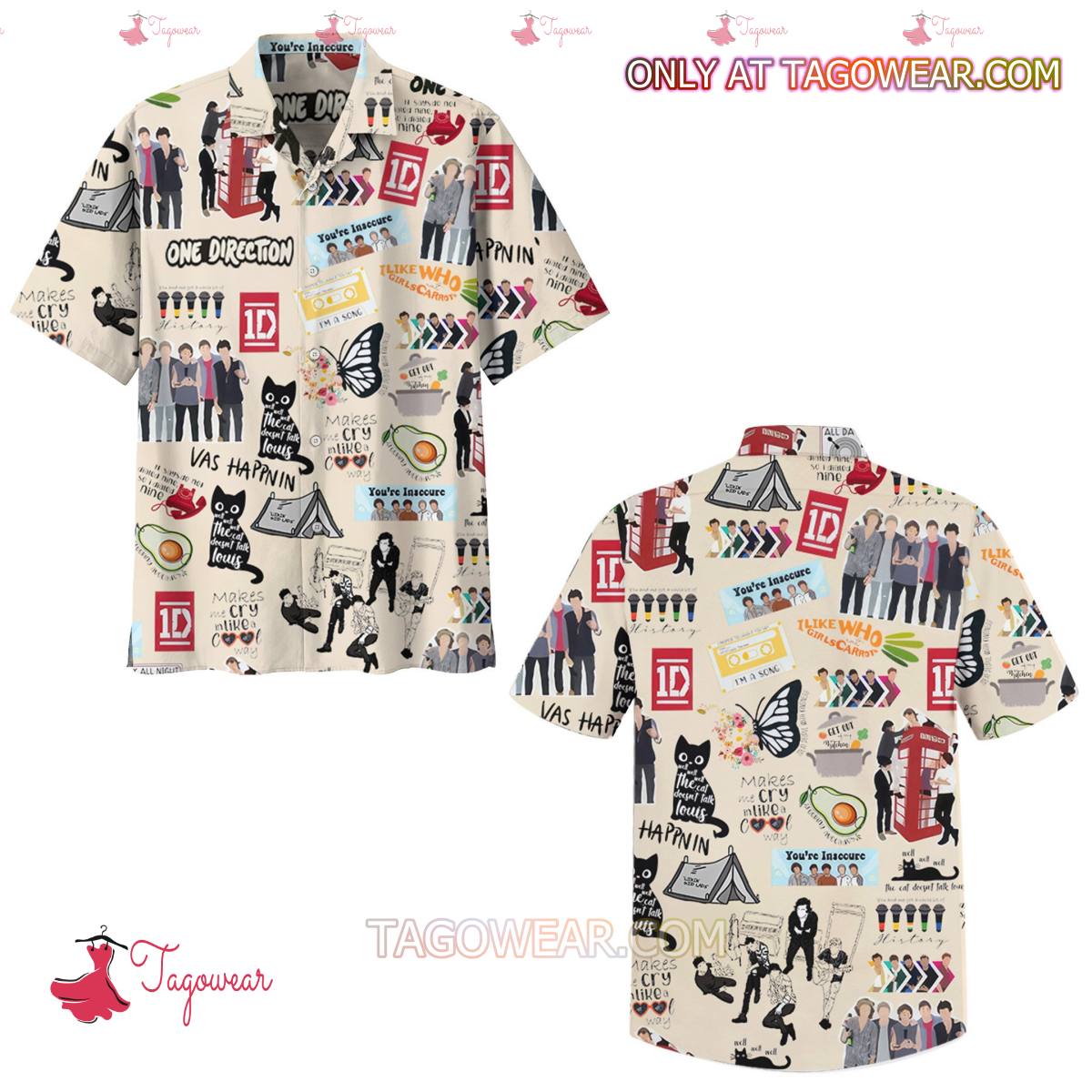 One Direction Music Pattern Hawaiian Shirt