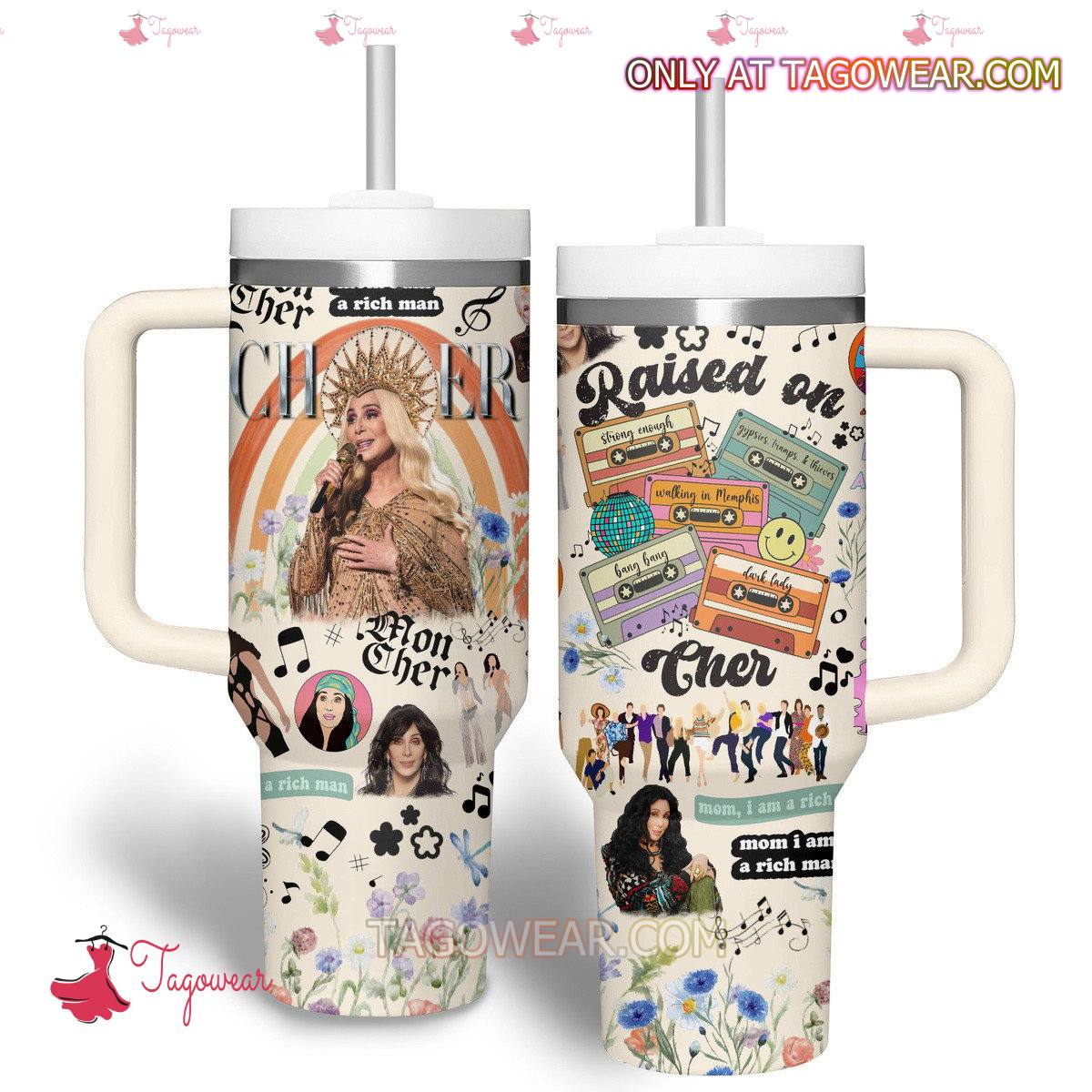 Raised On Cher 40oz Tumbler With Handle