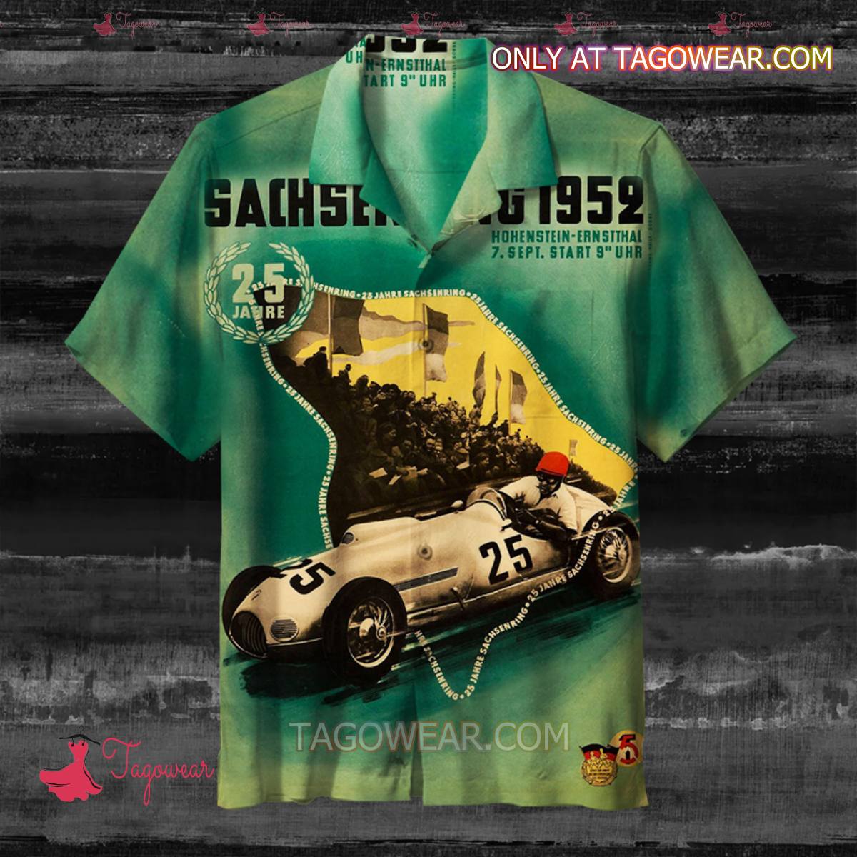 Sachsenring 1952 Motorsport Championship Racing Car Art Hawaiian Shirt