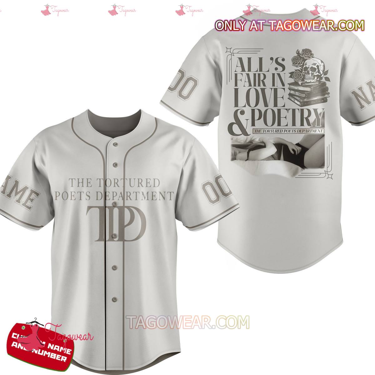 Taylor Swift The Tortured Poets Department All's Fair In Love And Poetry Personalized Baseball Jersey