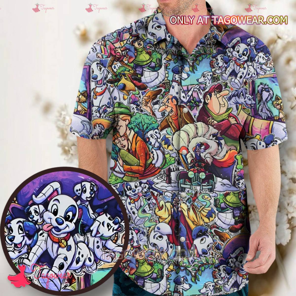 101 Dalmatians Main 90s Print Hawaiian Shirt