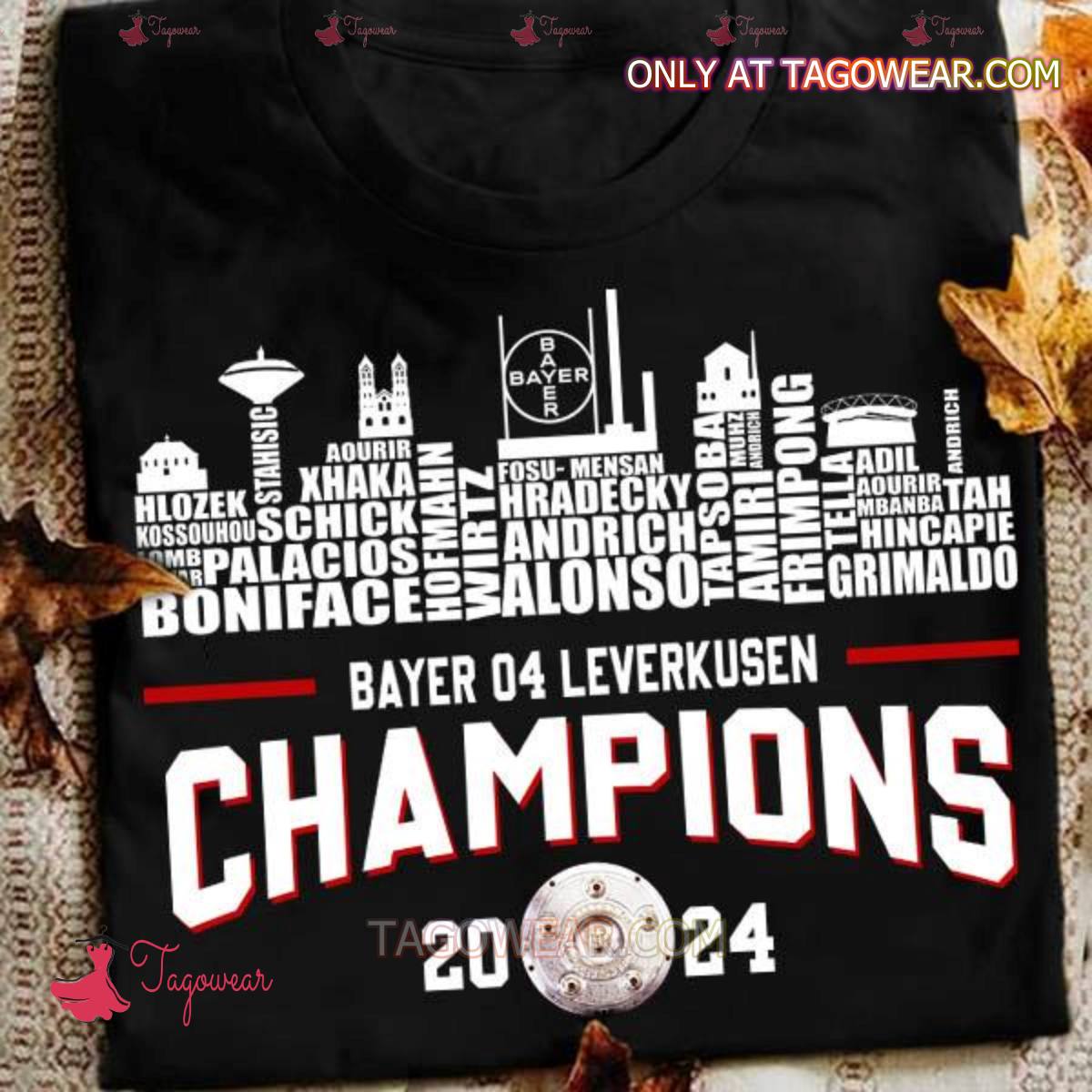 Bayer 04 Leverkusen Champions 2024 Players Name City Skyline Shirt