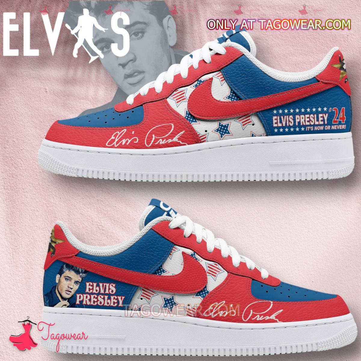 Elvis Presley '24 It's Now Or Never Happy 4th Of July Air Force Shoes