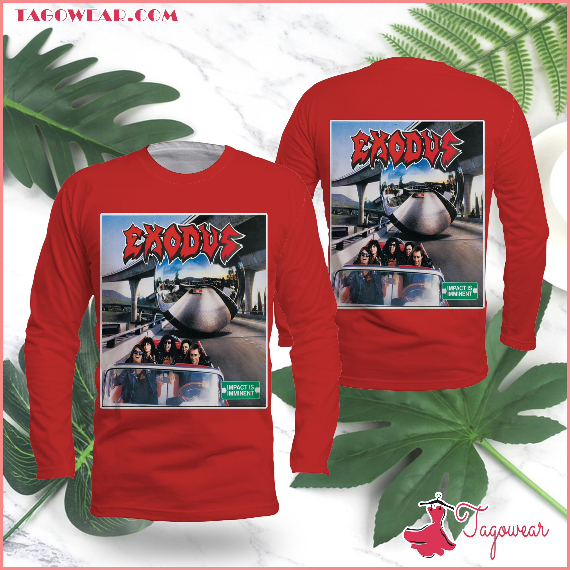 Exodus Impact Is Imminent Album Red Long Sleeve Shirt