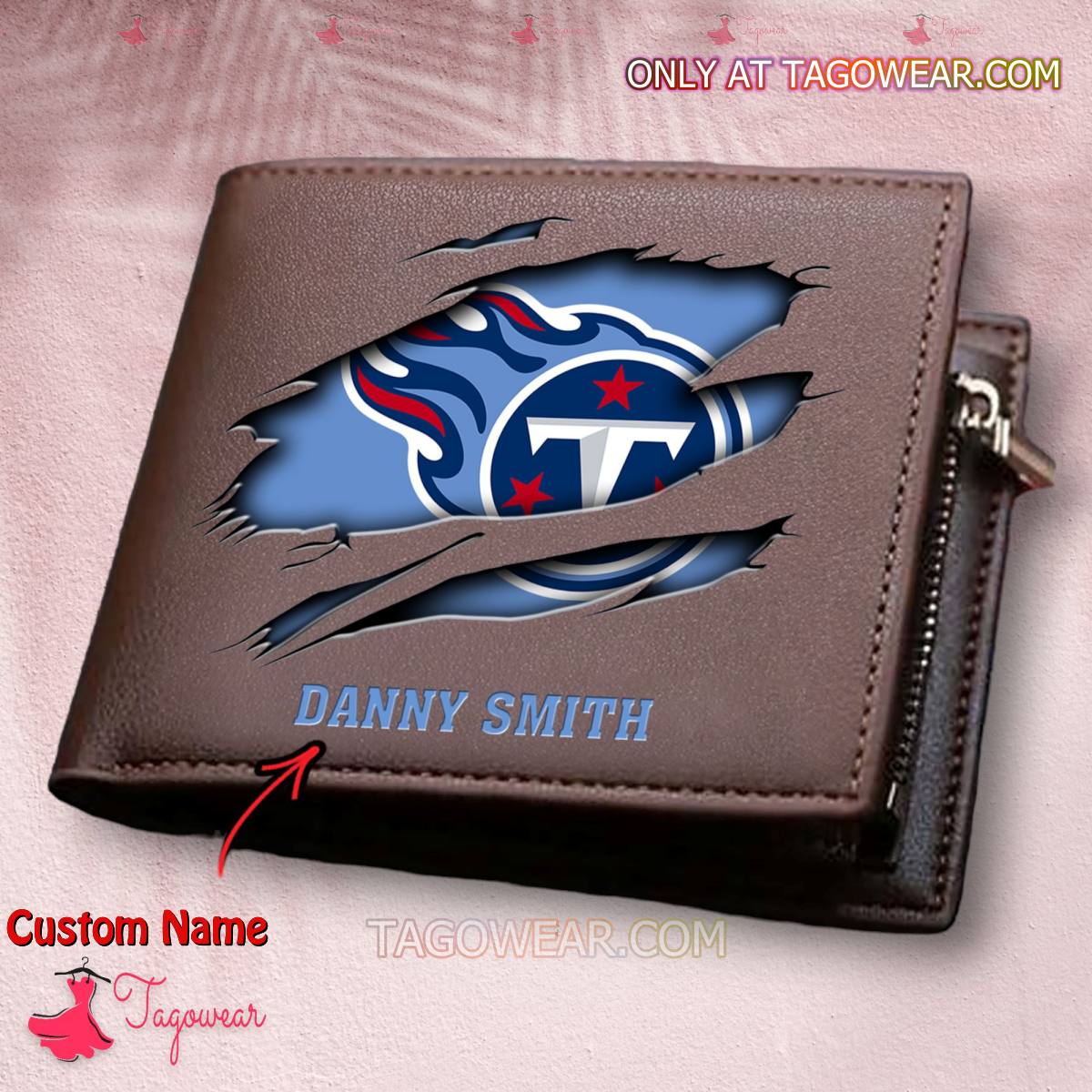 NFL Tennessee Titans Logo Personalized Name Men Wallet