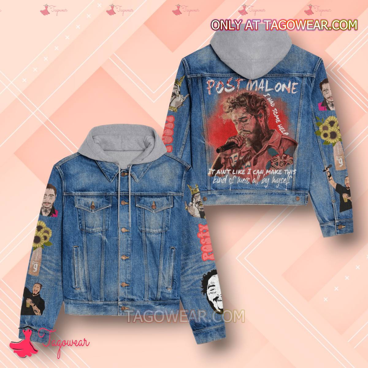 Post Malone I Had Some Help Jean Hoodie Jacket