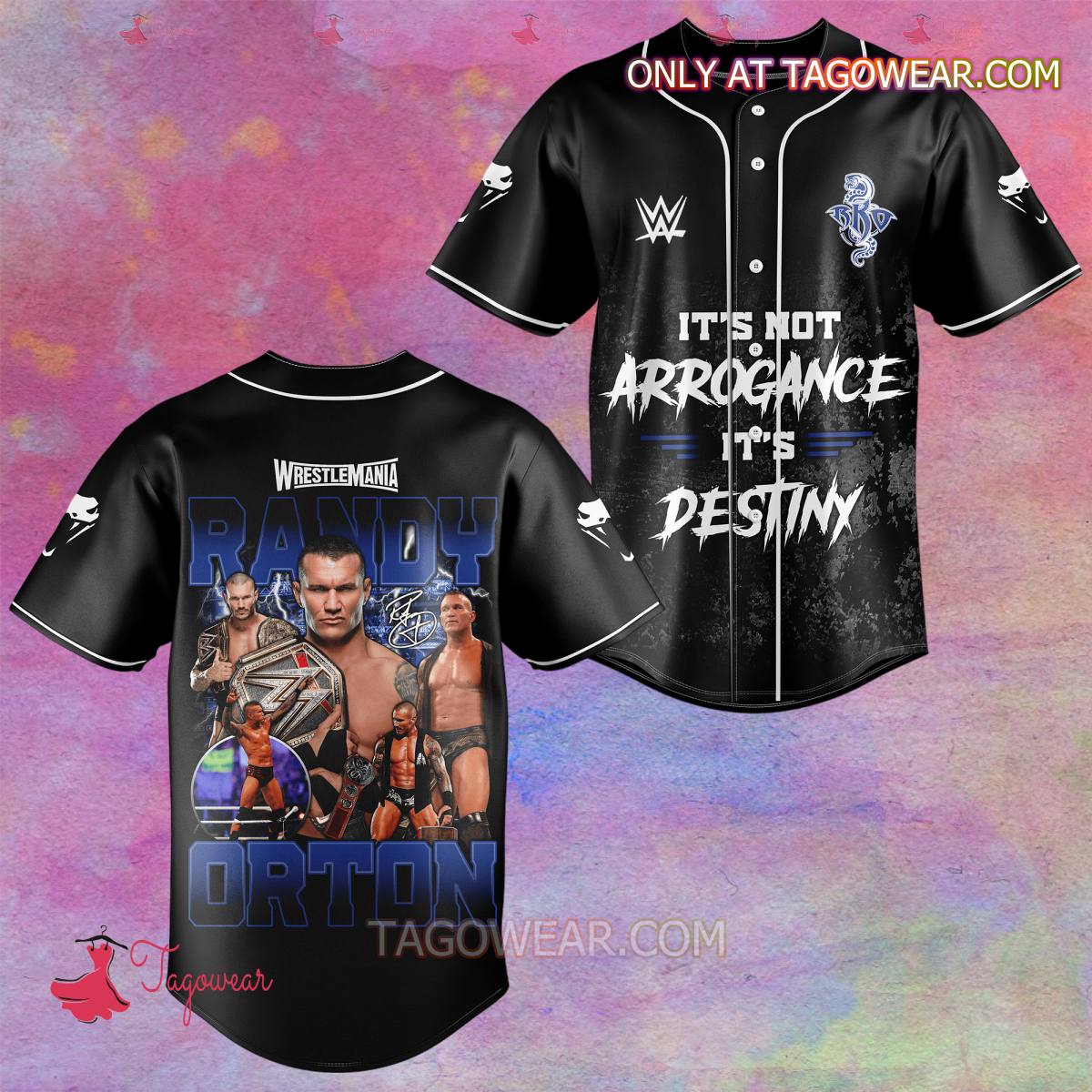 Randy Orton It's Not Arrogance It's Destiny Baseball Jersey