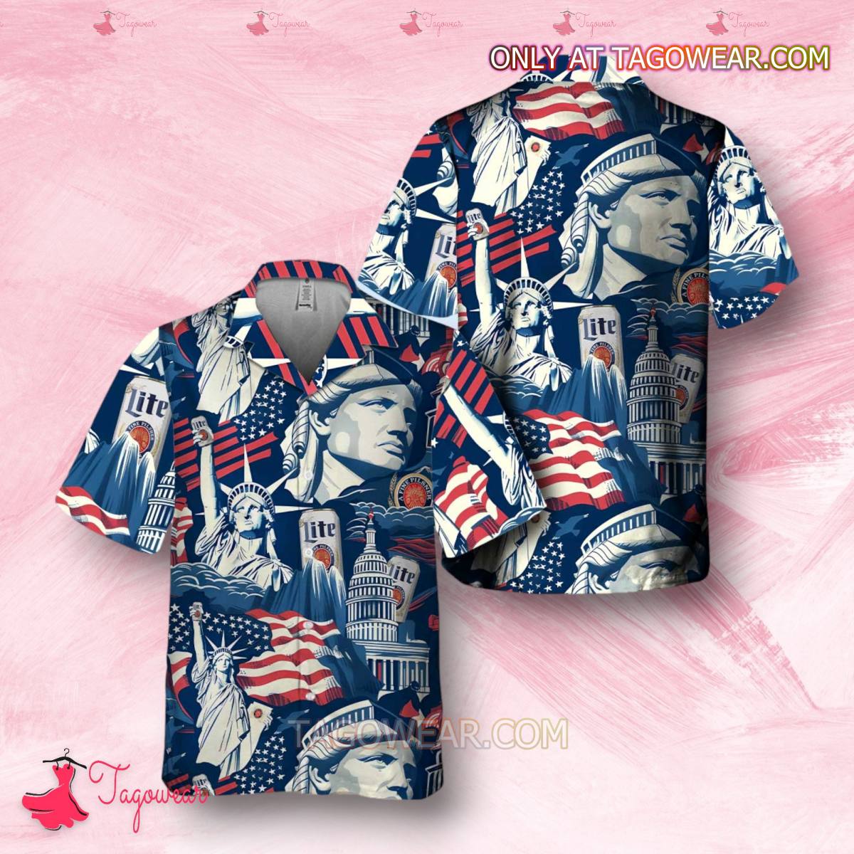 American Liberties Holding Miller Lite Hawaiian Shirt