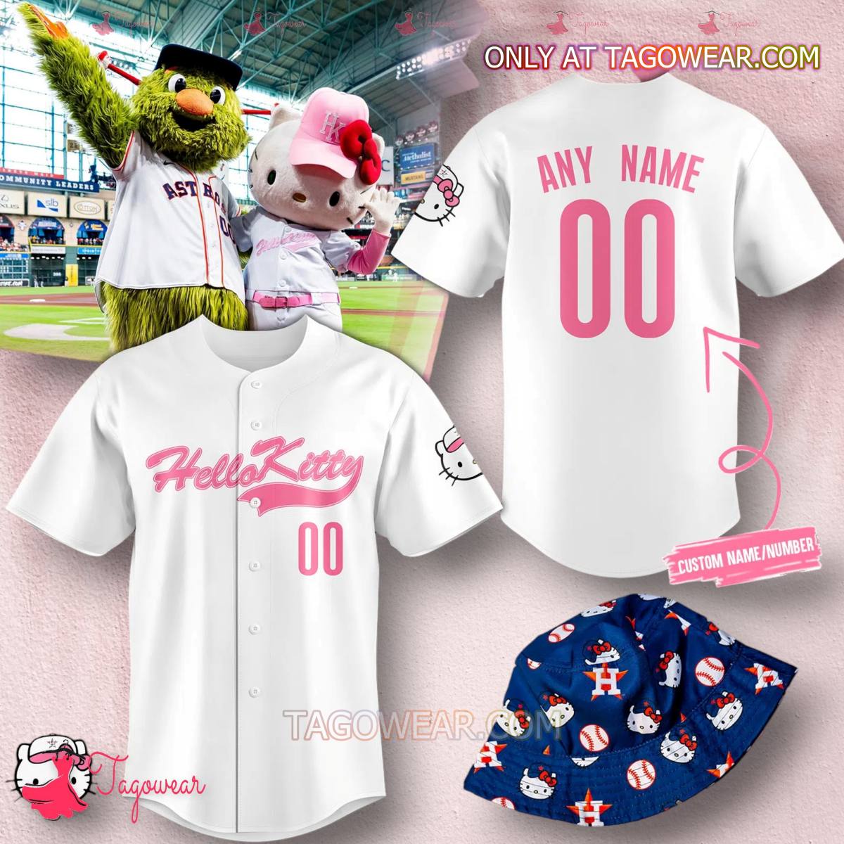 Astros Hello Kitty Personalized Baseball Jersey
