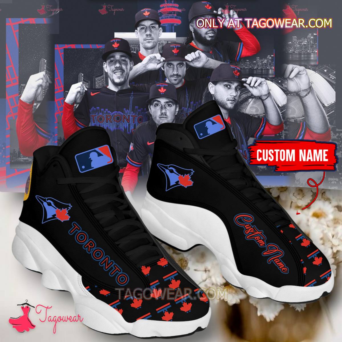 Toronto Blue Jays City Connect Personalized Air Jordan 13 Shoes