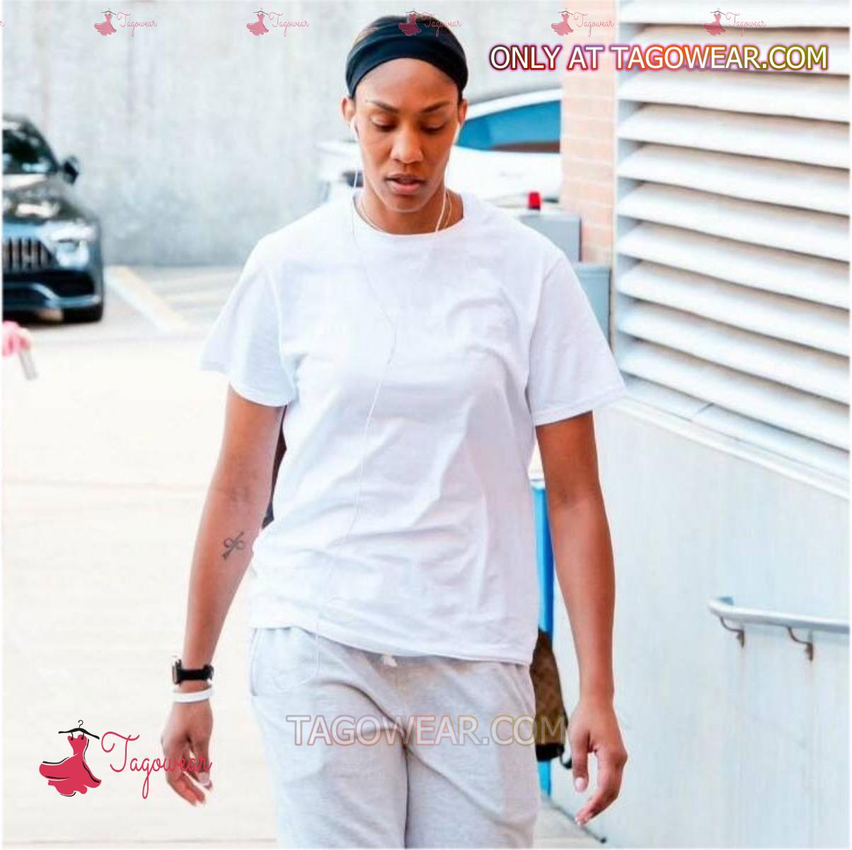 Aces' A'ja Wilson Plain White Tee Before Games