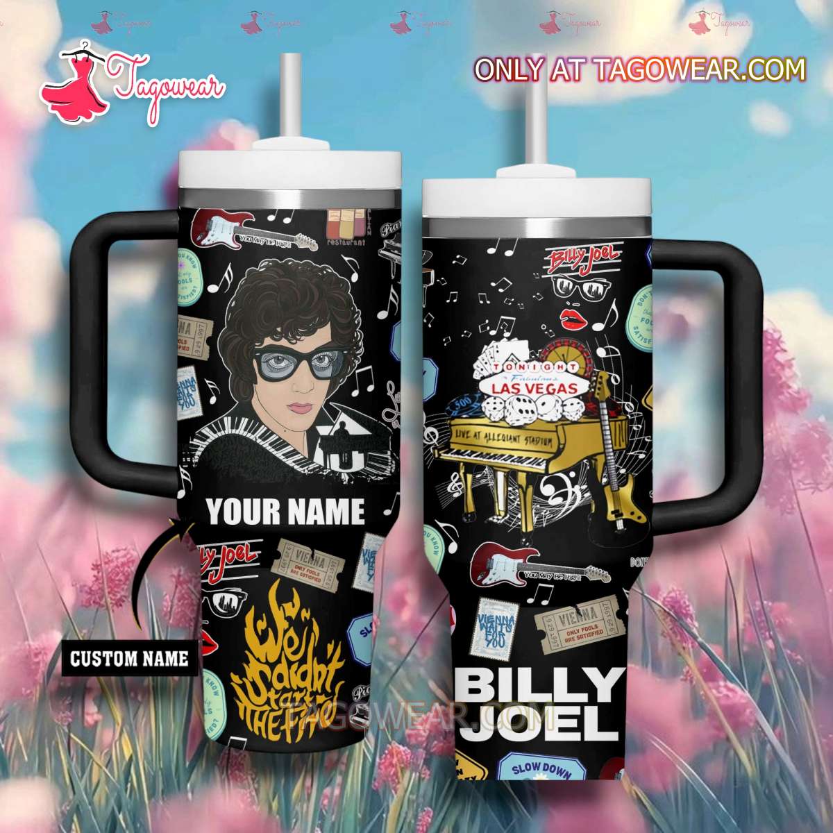 Billy Joel We Didn't Start The Fire Personalized 40oz Tumbler With Handle inE2Pa5